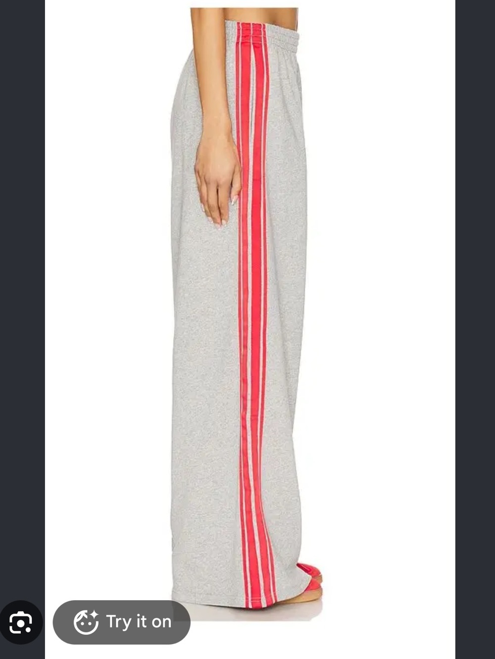 Lovers + Friends Walt Pant Gray Maxi Skirt with Coral Side Stripe